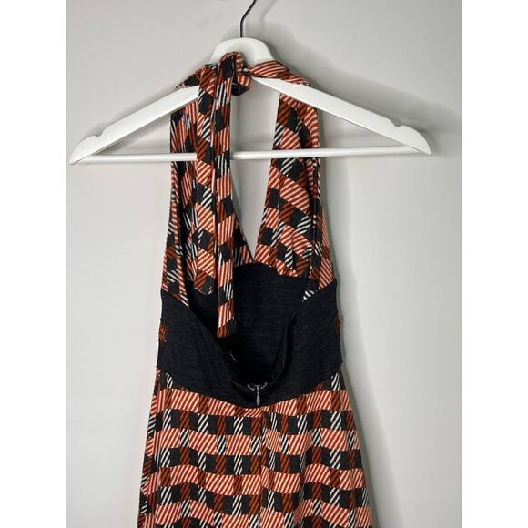 Eva Franco Plaid Embroidered Beads Halter Knee Length A-Line Dress Womens Size 4 - Picture 5 of 11